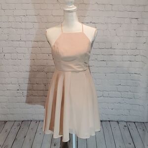 Lulus pink blush letter of love backless skater dress